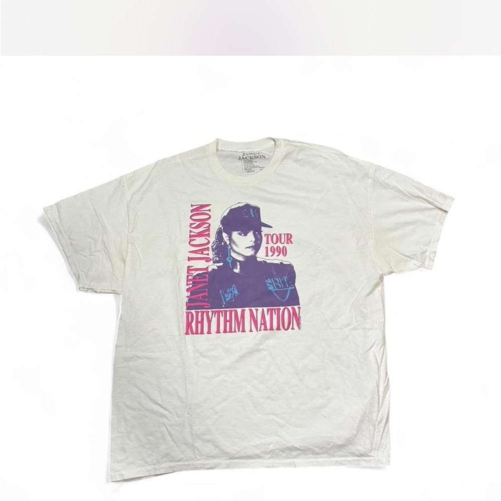 Vintage White Janet Jackson Tour Graphic T-Shirt